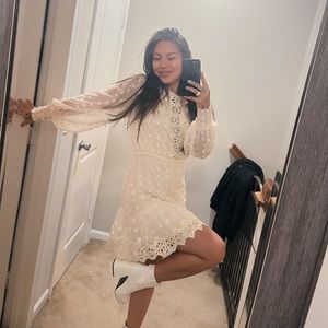 LULUS mesh long sleeve dress✨